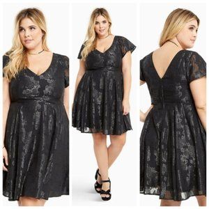 Torrid 20 Sexy Black Floral Dress